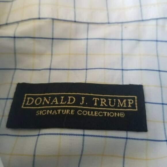 Donald Trump 15 1/2 x 34/35 White Checked Dress Shirt - Picture 2 of 6